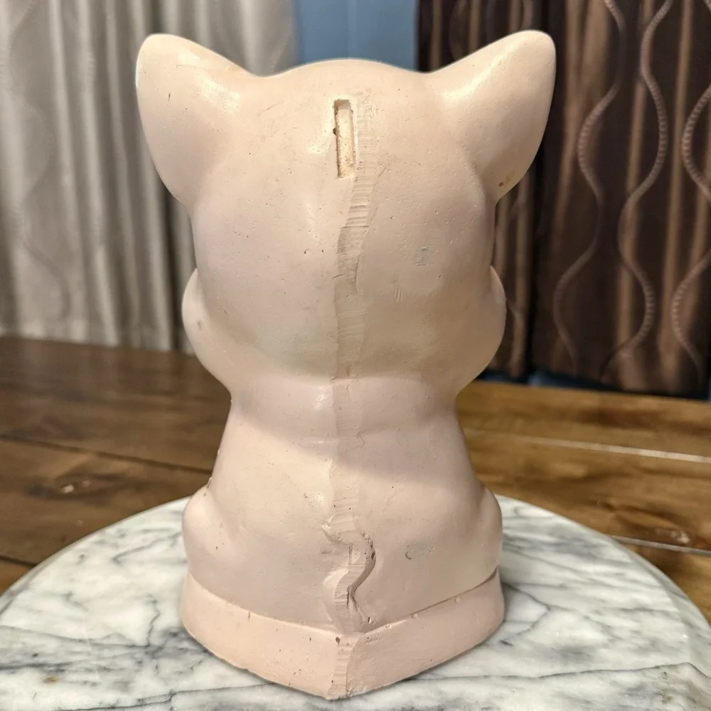 VTG 1950s Chalkware Anthromorphic Piggy Bank 9